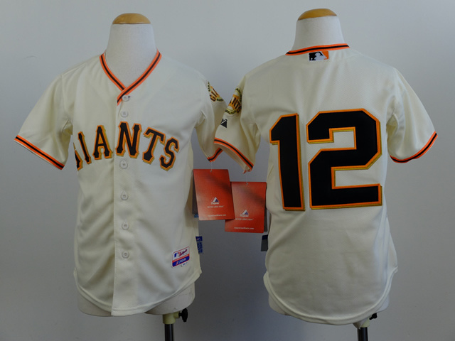 Youth San Francisco Giants #12 Panik Cream MLB Jerseys->youth mlb jersey->Youth Jersey